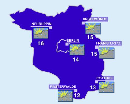 The weather and temperatures for Berlin and Brandenburg