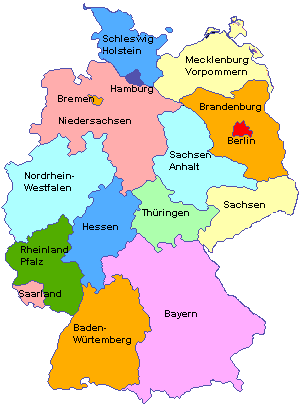 A map of the German Länder